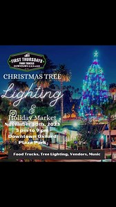 73rd Annual TREE LIGHTING CELEBRATION Embrace “Making Spirits Bright” at the downtown Oxnard Tree Lighting Celebration! 🎄 Join community leaders, Downtown merchants, and friends for a festive tradition as we illuminate the County’s tallest Christmas tree – standing proud at 110 feet! Enjoy entertainment, food trucks, a magical holiday marketplace, and the eagerly awaited arrival of Santa Claus. Don’t miss out on the festive fun! The tree lighting takes place on November 30, 2023, from 5 PM to 9