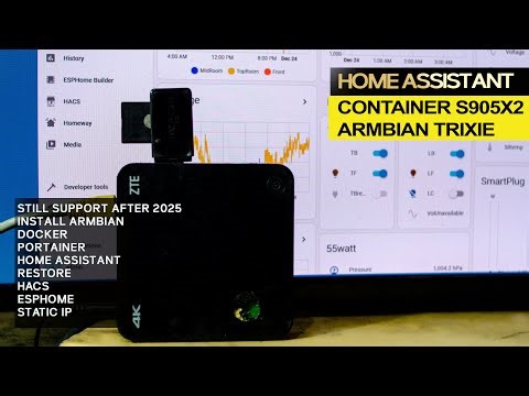 Install Home Assistant Container with Docker Portainer HACS ESPHome Armbian Trixie S905x2 Android TV
