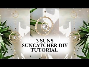How to Make a Double Beaded Wrapped Hoop Suncatcher ✨ DIY Suncatcher Tutorial! - 3 Suns