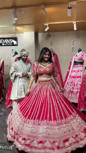 Designer wedding lehenga and Sherwani From kundans bridal couture #shorts #youtubeshorts #beautful