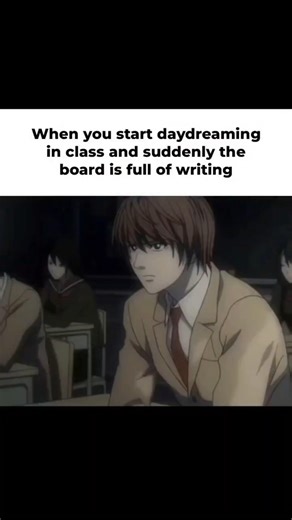 When you start daydreaming in class 🧐 #anime #deathnote #shorts