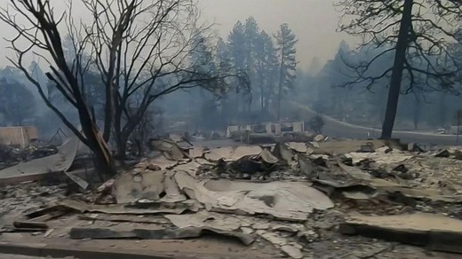 Town of Paradise burned to the ground as a result of Camp Fire in Northern California
