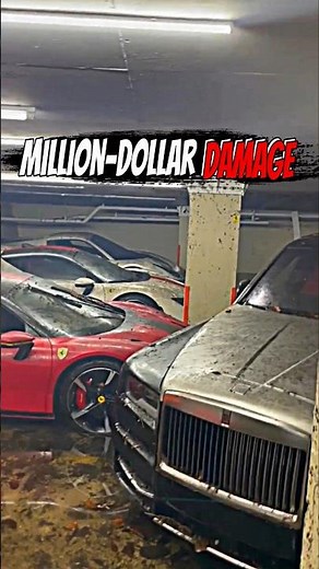 Supercars Submerged in Dubai :One Car Beat the Flood 🤐