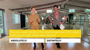 Who is ready to get jiggy tonight with me and Jenna with some JIVE? We are going to dance, sweat, and have fun doing it 💃🏼🕺🏽💦 ⁣ Tune in at 8pm ET / 5pm PT at http://dancewithmeusa.com/live !!! ⁣ We’ll also be streaming to Facebook, YouTube, & Vimeo so you can bring it up on your TVs! The chat, Q&A, and voting is only available on http://dancewithmeusa.com/live! ⁣ ⁣ We recommend you use a big screen and maybe have another device for asking questions and recording yourself dancing! ⁣ ⁣ #DWMFA