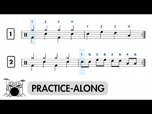 Quarter-note drum beat and basic fills for absolute beginners 🥁