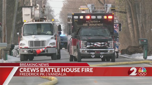 Crews battle house fire in Vandalia