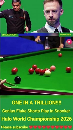 ONE IN A TRILLION!! Genius Fluke Shorts Play in Snooker History Halo World Championship 2026 History