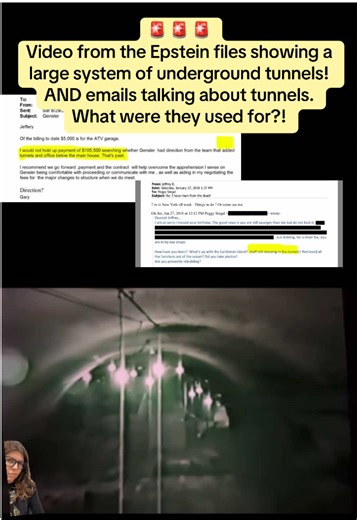 Video from the Epstein files showing a large system of underground tunnels! AND emails talking about tunnels. What were they used for?! #epstein #truecrime #epsteinfiles #jeffreyepstein #epsteinisland
