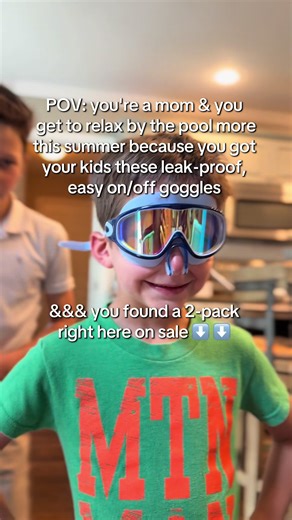 POV: You finally found swim goggles your kid can put on by themselves 😭👏 No more tight straps, no more leaks, no more poolside meltdowns. These kid-friendly swim goggles are actually mom-approved 💙 ✔️ Easy on & off (no hair pulling!) ✔️ Leakproof seal = no more red eyes ✔️ Comfortable fit for sensitive little faces ✔️ Perfect for swim lessons, beach days & pool time If your child fights putting goggles on… this is your sign to switch 🙌 Moms are calling these a summer MUST-HAVE ☀️ #goggles #m