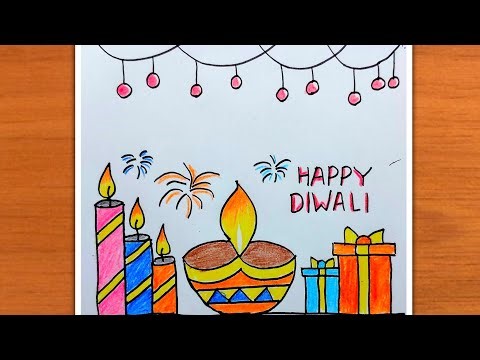 Diwali drawing easy| Diwali Diya drawing| Diwali Festival drawing| Happy Diwali drawing| Diwali Easy