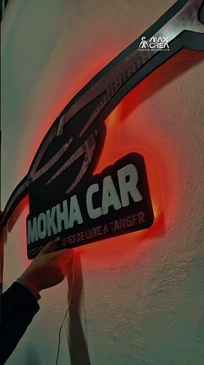 Retro-lit plexiglass wall logo powered by LED — crafted with precision by Max Crea.Modern shine.