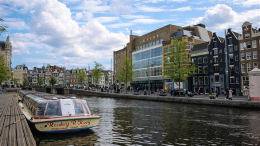 Walking through Amsterdam canals and streets