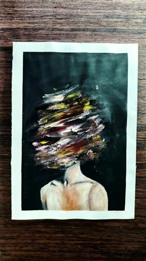 Abstract Portrait Painting | When Thoughts Replace a Face | Dark Art Process