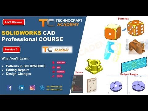 SOLIDWORKS Patterns, Errors, Changes | SOLIDWORKS Course for beginners to Professional | Session - 5