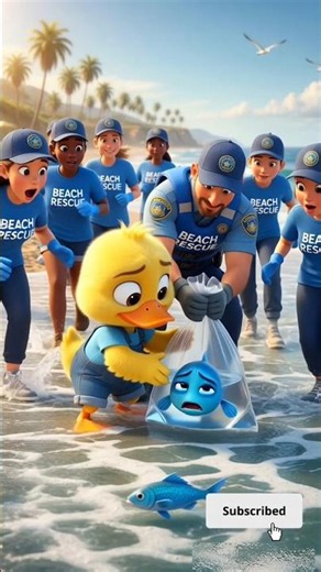 The Little Yellow Duck Saved a Tiny Fish!🐟💙 #oceanhero |Ocean Hero Story