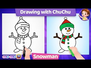 How to Draw a Snowman - More Drawings with ChuChu - ChuChu TV Drawing Lessons for Kids - Videos For Kids