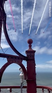Red Arrows fly over Blackpool Tower as they open Air Show 2023