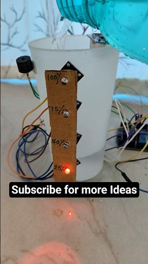 Arduino Ultrasonic Water Level Indicator Project #Arduino #UltrasonicSensor #DIYProject #IoT #Shorts