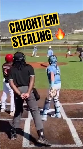 12U catcher throws runner out 🎯🔥#baseball #catcher #youthbaseball #highlight