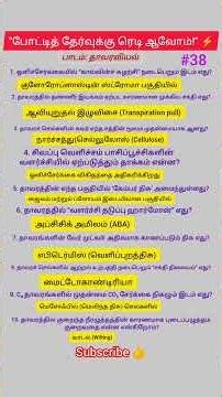 Syllabus for competitive exams // Velan tutorial