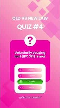 Old vs New Law Quiz #4 | Forensic MCQs | UGC NET/ NFAT /CUET