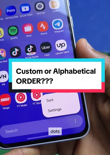 Samsung Galaxy: Custom or Alphabetical Order Setup
