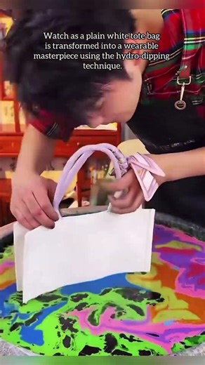 Amazing Water Marbling Art: Customizing a Tote Bag