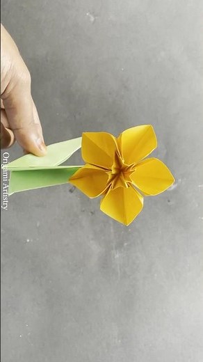 How to make a Paper Flower - Origami Daffodil Flower Making Tutorial- Paper Daffodil Flower