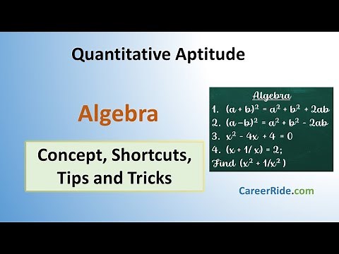Algebra - Shortcuts & Tricks for Placement Tests, Jobs & Exams