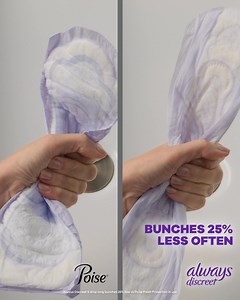1.9M views · 6.4K reactions | Always Discreet Pads bunch 25% less often than Poise. Try Always Discreet today. | Always Discreet | Facebook