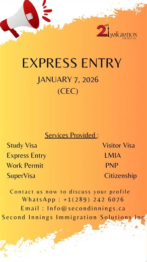  IRCC EXPRESS ENTRY UPDATE – Jan 7, 2026  8,000 ITAs issued  CRS...