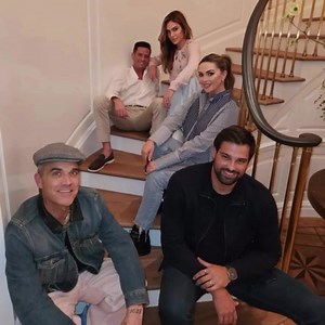 Robbie and Ayda with the world's most successful real estate agent, Josh Flagg, and the couple, television host Carly Steel and vice president of snapchat, Jacob Andreou. Josh Flagg is one of the most successful real estate agents in the world and has helped hundreds of buyers find their dream home in Los Angeles and Beverly Hills, resulting in over $3 billion worth of completed real estate transactions. Carly Steel is a British television presenter, actress. Steel hosts the CBS shows Entertainm