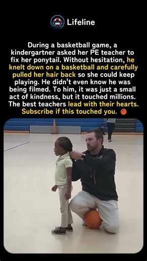 He Kneeled on a Basketball to Fix Her Hair — Didn't Know He Was Being Filmed 🏀💛