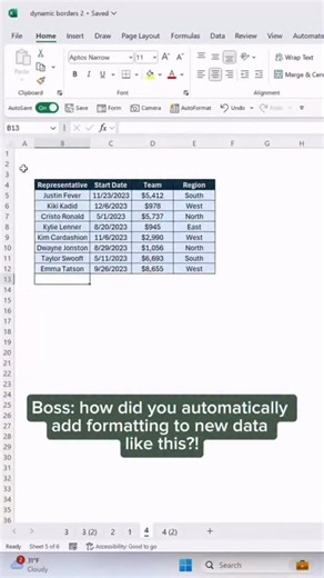 Your Excel Dictionary on Instagram: "How to automatically format new data rows. ✨ Download this free step-by-step guide I created using the link in my profile. #scribe #scribehow #excel #exceltips #exceltricks spreadsheets corporate accounting finance workhacks tutorial sheets ad scribepartner"