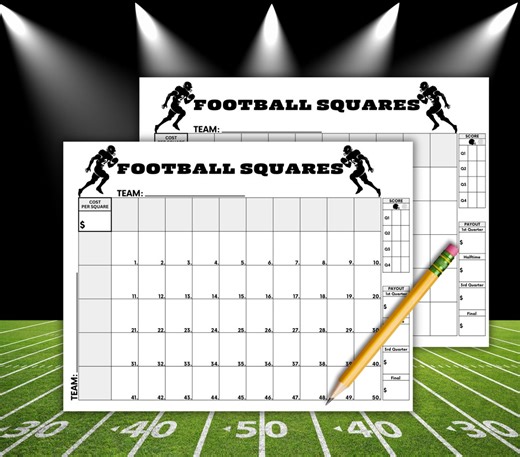 50 Football Squares Printable, Office Football Pool, Office Pool Picks, Football Squares Picksheet, Football Squares Template - Etsy UK