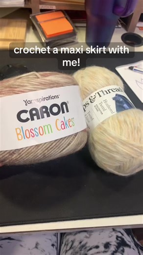 Free hand a crochet maxi skirt with me!! semi tutorial? #crochet #crochetersoftiktok #crochettutorial #crichetskirt #crochettok #crochetclothes