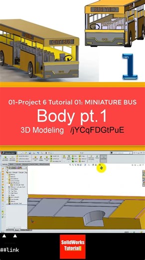 1- SolidWorks | Bus |: body1 #3d #solidworks #cad #tutorial #drawing #engineering #automobile