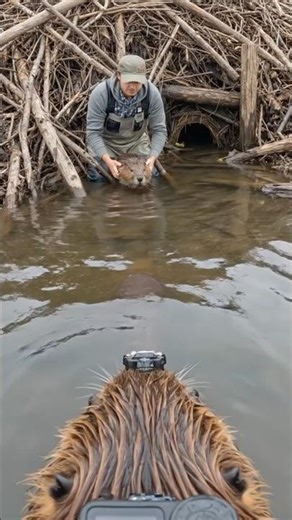 What a Beaver Sees Inside a Dam Tunnel 🦫#shorts