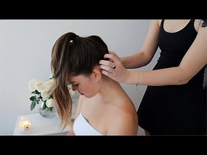 ASMR | Ponytail hair play on Emily (whispered)