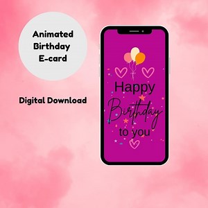 Happy Birthday Digital Card, Animated Card, E-card- MP4 Animation, Instant Download - Etsy UK