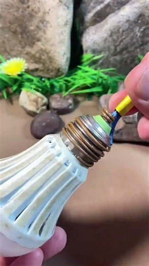 Turning Broken LED Bulb Into Garden Water Spray Nozzle