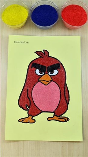 Angry Birds Red 🔴❤️Sand Art Painting |ASMR #shorts #sandasmr #relaxing