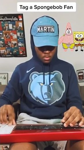 SpongeBob but on a Lap steel Guitar