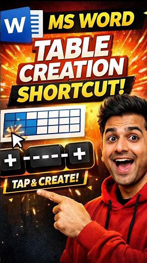 Create Tables in MS Word in Seconds! 🔥 (Secret Shortcut) #digitalskillspro