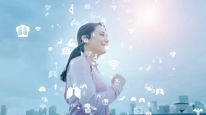 clip-1080859814-running-woman-health-care-technology-concept