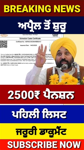 2500 ਬੁਢਾਪਾ ਪੈਨਸ਼ਨ, 2500 Pension, Budapa Pension 2500, #2500pension #shorts #viral #reels #news