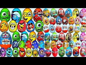 80 Surprise Eggs! SpiderMan Barbie Bob Ben10 Kinder Angry Birds Scooby by TheSurpriseEggs