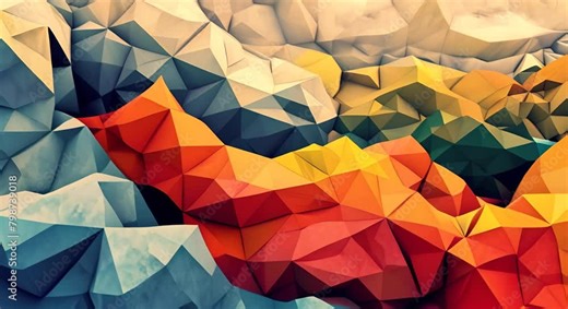 Low poly quilt, with textured polygons creating a cozy and inviting backdrop,