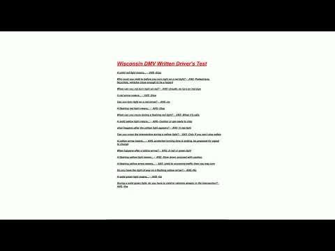 Wisconsin DMV Written Drivers Test Questions and Answers 20252026 A GRADED 100 VERIFIED4