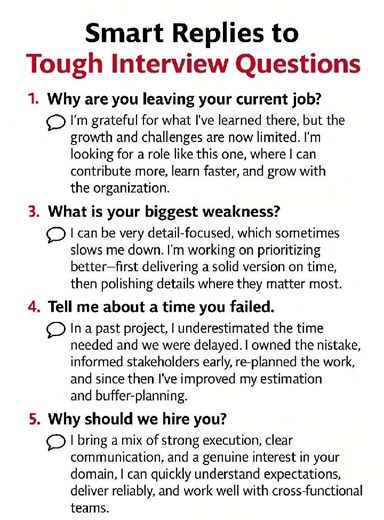 Smart Answers to 4 Tough Interview Questions